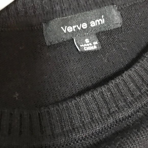 Verve Ami sweater sparkle meow cat furry tail on back black long sleeve - Picture 4 of 5